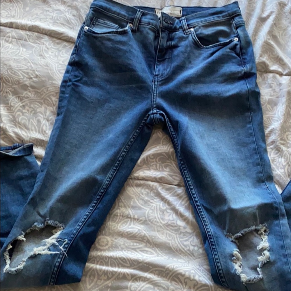 Free people distressed dark denim